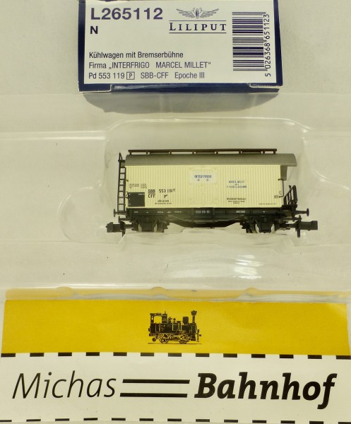 Marcel Millet Kühlwagen Bremserbühne DB Ep3 Liliput L265112 N 1:160 OVP HR3 å
