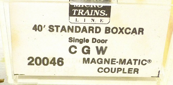 40´ Standard Boxcar Single Door CGW 5453 Micro Trains Line 20046 N 1:160 D å *