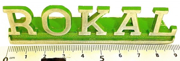 ROKAL Deko Schriftzug Metall Werbeschild ca 9cm 1960er 1970er Jahre #LG6å*