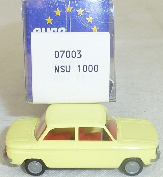 NSU TT PKW schwefelgelb IMU EUROMODELL 07003 H0 1/87 OVP #LL1å