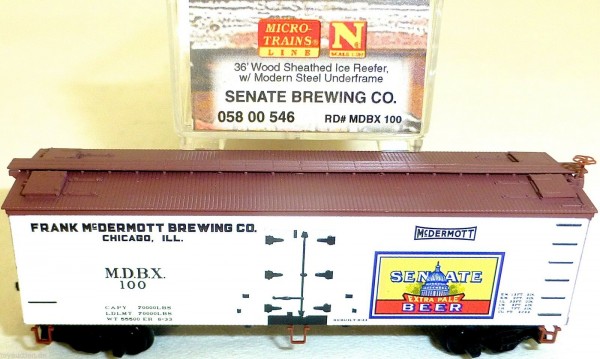 36 Wood Sheathed Ice Reefer Senate Brewiing Microtrains 05800546 N 1:160 OVP å