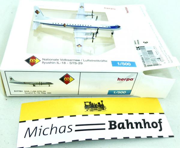 HERPA 517751 NVA LSK STS-29 Ilyushin IL-18 Reg 493 1:500 OVP HU2 å