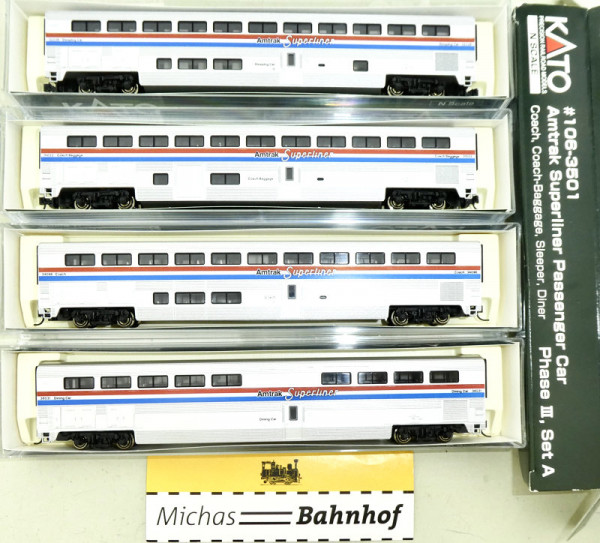 106-3501 Kato Amtrak Superliner Passenger Car Phase 3 Set A 1:160 OVP HU2 å
