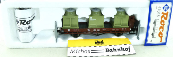 Roco 47045 Rungenwagen DR mit Maschinenbauteilen H0 1.87 OVP HA3 å