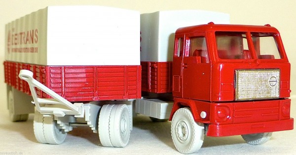 DEUTRANS VEB Spedition DDR F 88 Hängerzug Pritsche Plane H0 1:87 #LB4 D2 å