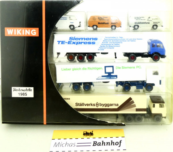 Wiking Werbemodelle 1985 6-tlg VW Bus + LKW H0 1:87 OVP HU4 å
