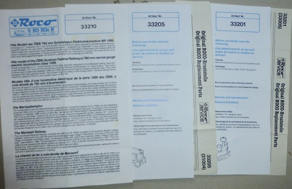 3 x Betriebsanleitung Roco H0e å *
