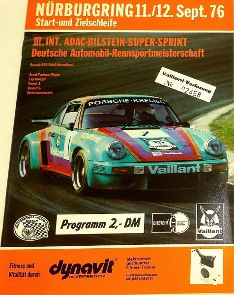 11./12. Sept.76 ADAC Bilstein Super Sprint Nürburgring PROGRAMMHEFT å III04 å