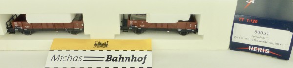 2 Stück Set Güterwagen Linz m Bremserbühne DR Ep3 Heris 80051 TT 1:120 NEU HN2 å