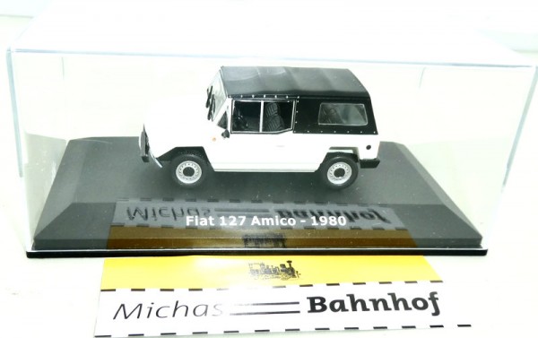 Fiat 127 Amico 1980 weiß PKW 1:43 in Box Hachette Atlas ABADD126 OVP Neu KB2 µ