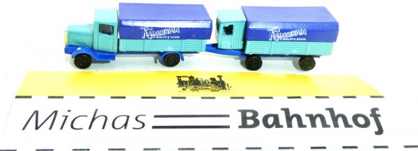 Caloderma LKW Hängerzug Bj 1930 blau Metall Kleinserie Set N 1:160 OVP å