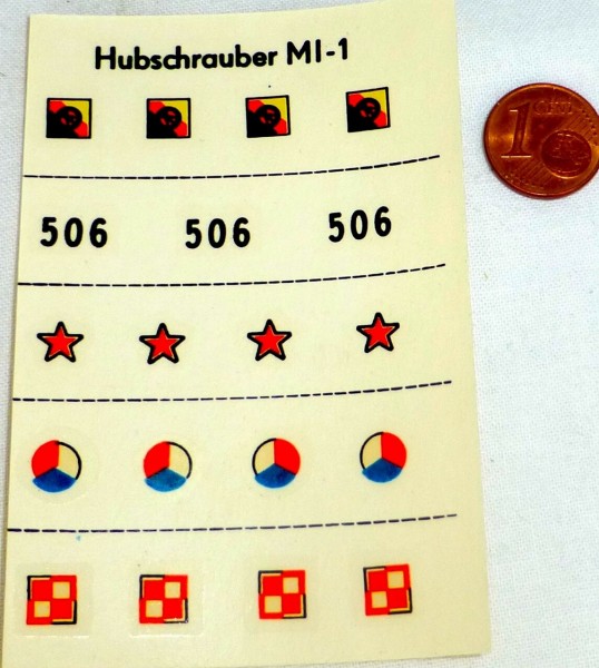 Hubschrauber MI1 Hoheitskennzeichen VEB Plasticart Nassschieber VEB # HN5 å
