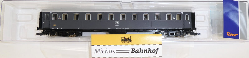 Klasse Gattung Bz Roco HO 74604 Reisezugwagen 2 der italienischen Staatsbahn,