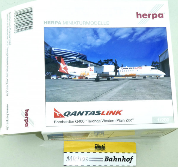 Herpa 554251 Qantas Link Bombardier Q400 Taronga Western Plain Zoo 1:200 LB4 å