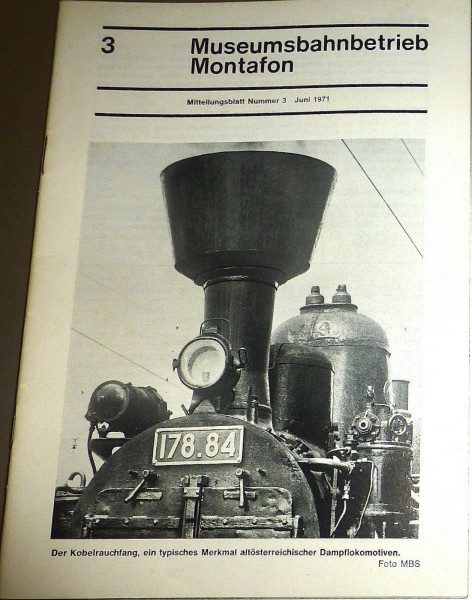 Museumsbahnbetrieb Montanfon Mitteilungsblatt 3 Juni 1971 HJ3 å *