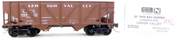 Micro Trains Line 57030 Lehigh Valley 14500 33&#039; Twin Bay Hopper 1:160 OVP #i141 å