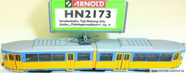 Duewag Gt6 Straßenbahn Gotha DSS EpV ARNOLD HN2173 N 1:160 HR5 µ