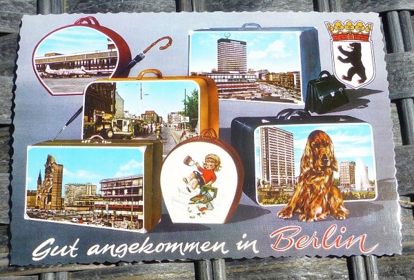 Gut angekommen in Berlin Ansichtskarte 50er 60er Jahre KRÜGER 921/119 85 å *
