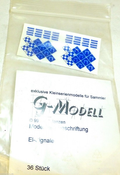 El Signale Modellbeschriftungen 36 Stück G Modell Mahlow 1:87 H0 å