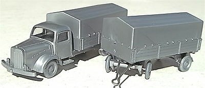 Pritschen Mercedes 5000 Hängerzug silber Silberling IMU H0 1:87 #97 å