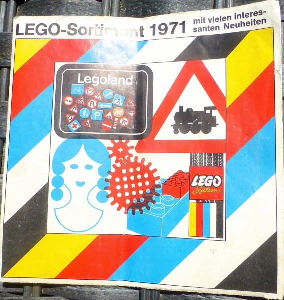 Lego Sortiment 1971 LEGO Katalog Faltblatt å