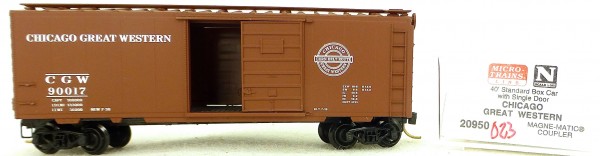 Micro Trains Line 20950 C.G.W. 91017 40&#039; Standard Boxcar 1:160 OVP #H023 å