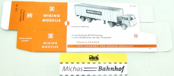 Wiking 52c Mercedes Container Sattelzug HAPAG/LLOYD Karton leer H0 1:87 å