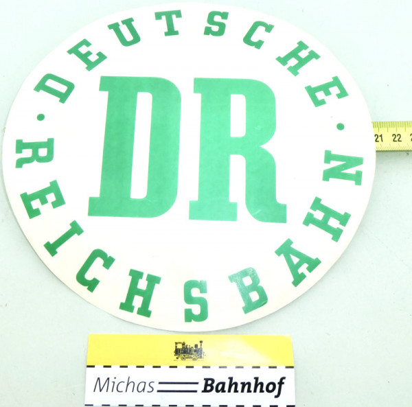 Aufkleber DR Logo Deutsche Reichsbahn grün klar ca 20,5cm Ø # KG4å