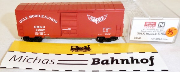 GM&amp;O 21587 40&#039; Box Car Single Door Micro Trains Line 24240 N 1:160 J55 å