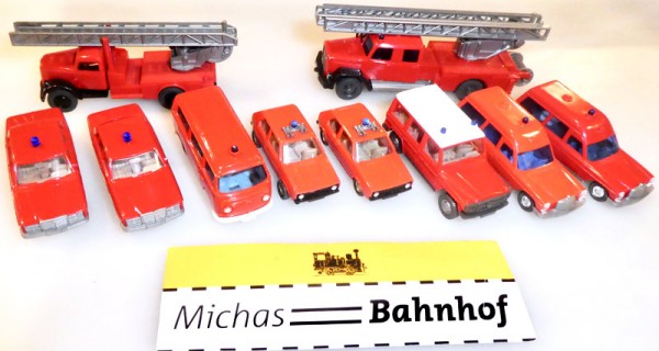 10 x Feuerwehr Wiking VW Mercedes G Opel Magirus H0 1:87 KB2 å