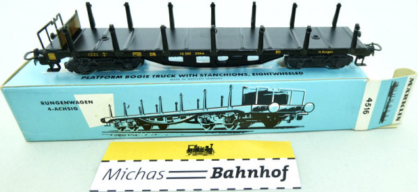 Märklin 4516 Rungenwagen 4-achsig Blech OVP LA3 å