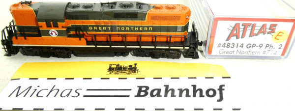 Atlas 48314 GP-9 Ph 2 Great Northern #714 N 1:160 OVP #E KB4 å