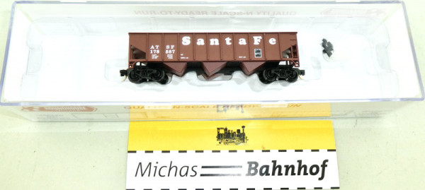 Roundhouse 86008 Santa Fe 40&#039; 3-Bay Ribbed-Side Hopper N 1:160 OVP #U HR2 å