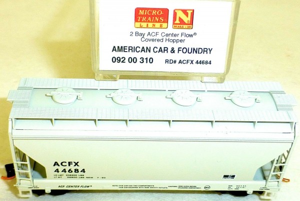 American Car Foundry 2 Bay ACF Center Flow Cov MTL 092 00 310 N 1:160 OVP HU3 å