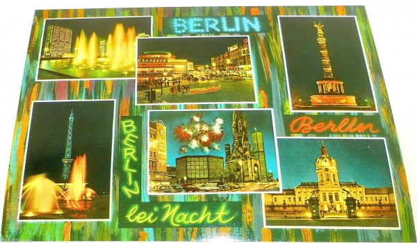 Berlin bei Nacht Berlin Ansichtskarte 50er 60er Jahre 35 å