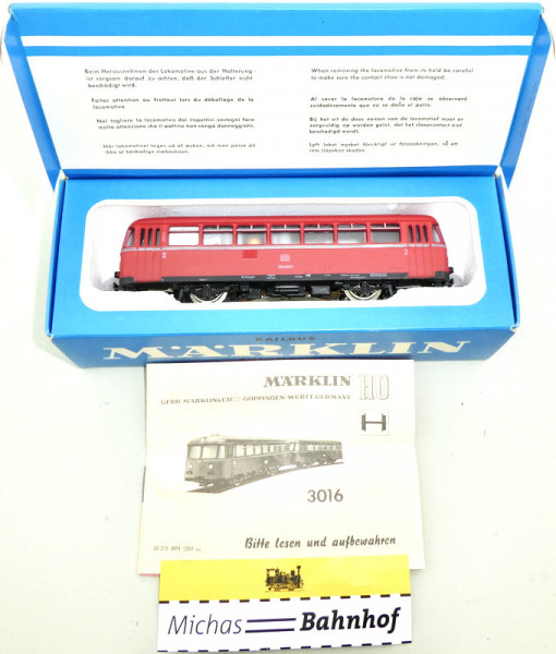 Märklin 3016 VT 795 DB Schienenbus im Schmuckkarton 1:87 H0 HN3 å