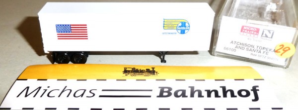 Aitchison Topeka Santa Fe 904078 40&#039; Trailer Micro Trains Line 66100 1:160 ¡29 å