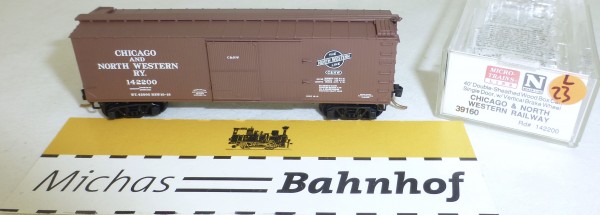 MICRO TRAINS 39160 Chicago NW 142200 40&#039; Wood Sheathed Boxcar N 1:160 OVP #23L å
