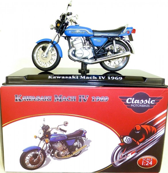 Kawasaki Mach IV 1969 Motorrad Classic Atlas 4658111 NEU 1:24 OVP HI3 µ