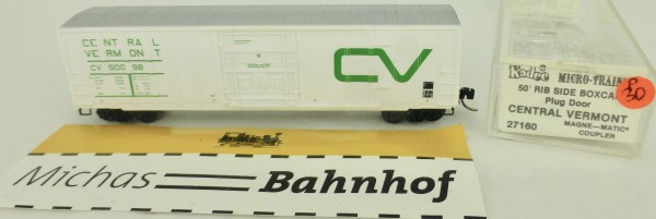 Central Vermont 50&#039; Rib Side Boxcar CV 50098 Micro Trains Line 27160 1:160 P30 å