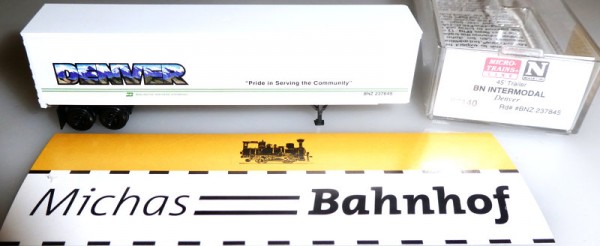BN Intermodal Denver Trailer 45&#039; Micro Trains Line 67140 N 1:160 OVP R å