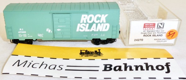 Rock Island 47440 40&#039; Box Car Single Door Micro Trains Line 24270 N 1:160 J51 å