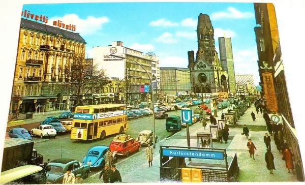 D2U Büssing U Bahn Kurfürstendamm Berlin Ansichtskarte 50er 60er Jahre 23 å