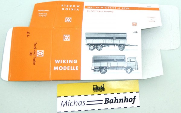 Wiking 43b DB Mercedes Hängerzug Karton leer H0 1:87 å