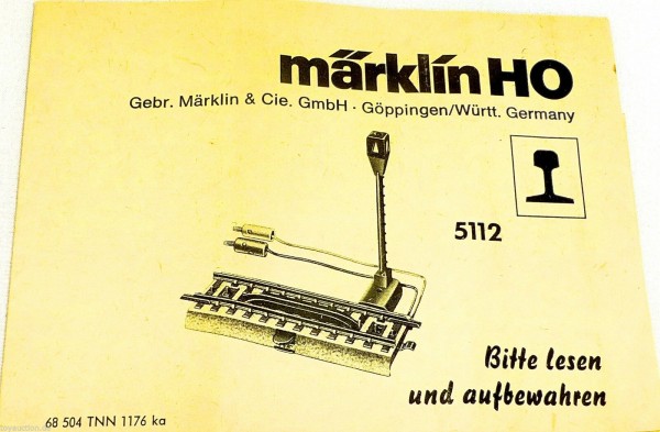 Märklin Anweisung 5112 Anleitung 68 504 TNN 1176 ka å