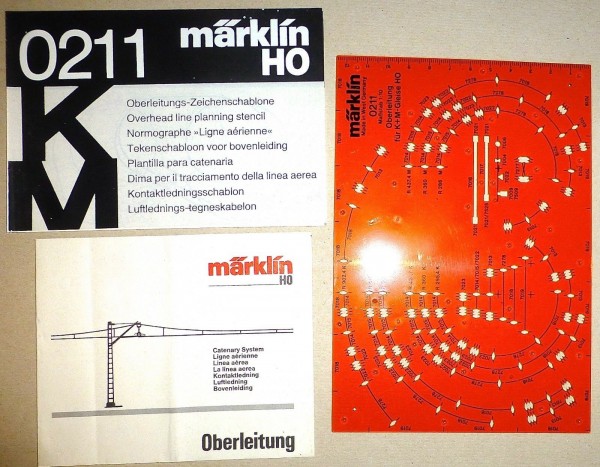 Oberleitung Zeichenschablone K + M Gleise H0 1:87 Märklin 0211 µ *