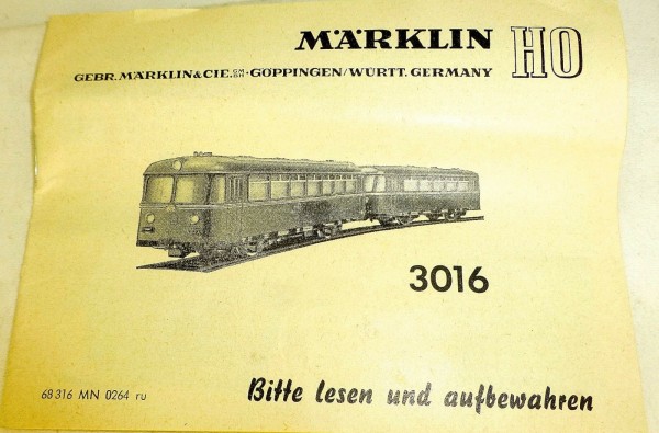 Märklin Anleitung 3016 68 316 MN 0264 ru å *