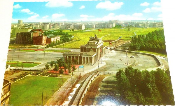 Todesstreifen Brandenburger Tor Mauer Berlin Ansichtskarte 50er 60er Jahre 21 å*