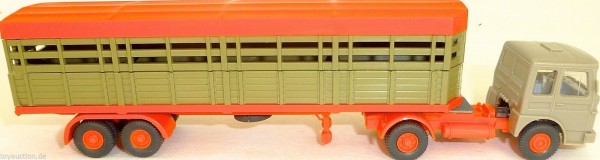 Tiertransporter halb offen Deutrans orange Auflieger LKW H0 1:87 å LH1