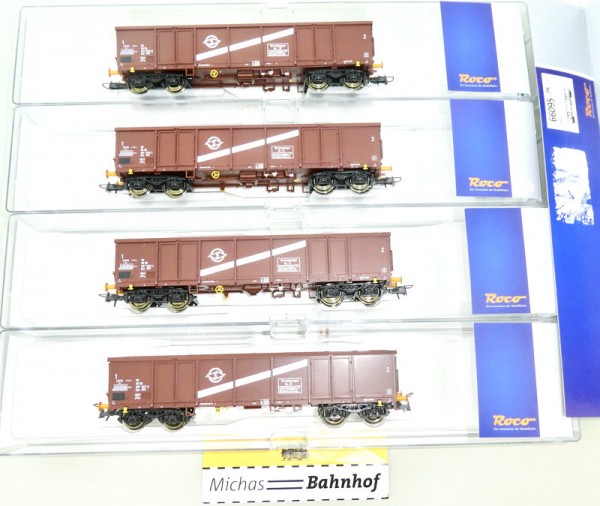 Roco 66095 4er-Set Bauart Eas offene Wagen DR Ep4 H0 1:87 OVP #HG3 å